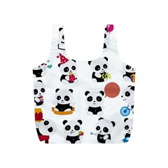 Playing Panda Cartoon Full Print Recycle Bag (s) by Salman4z