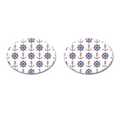 Nautical Seamless Pattern Cufflinks (oval) by Salman4z