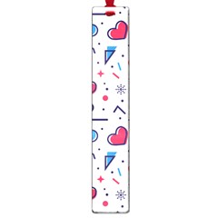 Hearts Seamless Pattern Memphis Style Large Book Marks by Salman4z