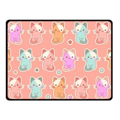 Cute-kawaii-kittens-seamless-pattern Two Sides Fleece Blanket (small) by Salman4z