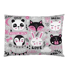 Big-set-with-cute-cartoon-animals-bear-panda-bunny-penguin-cat-fox Pillow Case