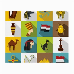 Egypt-travel-items-icons-set-flat-style Small Glasses Cloth (2 Sides) by Salman4z