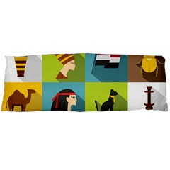 Egypt-travel-items-icons-set-flat-style Body Pillow Case (dakimakura) by Salman4z