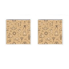 Egyptian-seamless-pattern-symbols-landmarks-signs-egypt Cufflinks (square) by Salman4z