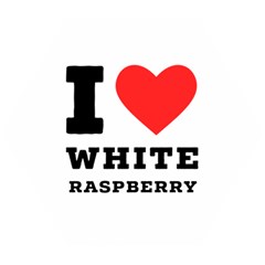 I Love White Raspberry Wooden Puzzle Hexagon by ilovewhateva