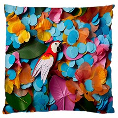 Confetti Tropical Ocean Themed Background Abstract Large Premium Plush Fleece Cushion Case (one Side) by Ravend