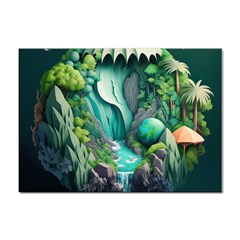 Waterfall Jungle Nature Paper Craft Trees Tropical Sticker A4 (10 Pack) by Ravend