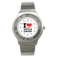 I Love Apple Crisp Stainless Steel Watch by ilovewhateva