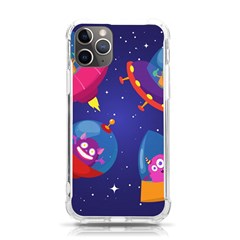 Cartoon-funny-aliens-with-ufo-duck-starry-sky-set Iphone 11 Pro 5 8 Inch Tpu Uv Print Case by Salman4z