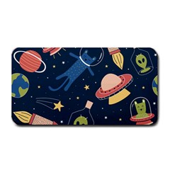 Seamless-pattern-with-funny-aliens-cat-galaxy Medium Bar Mat by Salman4z