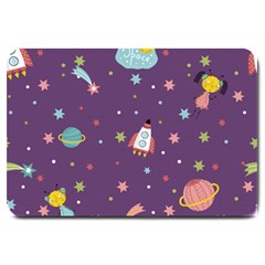 Space-travels-seamless-pattern-vector-cartoon Large Doormat by Salman4z