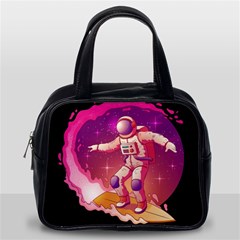 Astronaut-spacesuit-standing-surfboard-surfing-milky-way-stars Classic Handbag (one Side) by Salman4z