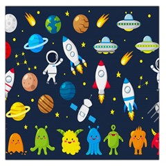 Big-set-cute-astronauts-space-planets-stars-aliens-rockets-ufo-constellations-satellite-moon-rover-v Square Satin Scarf (36  X 36 ) by Salman4z