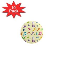 Seamless-pattern-musical-note-doodle-symbol 1  Mini Magnet (10 Pack) 