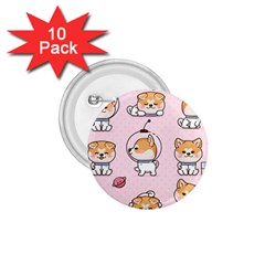 Set-kawaii-smile-japanese-dog-akita-inu-cartoon 1 75  Buttons (10 Pack) by Salman4z