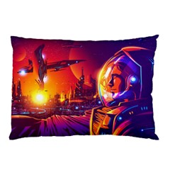 Far-future-human-colonization Pillow Case (two Sides) by Salman4z