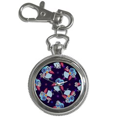 Owl-pattern-background Key Chain Watches by Salman4z