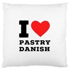 I Love Pastry Danish Large Premium Plush Fleece Cushion Case (two Sides)