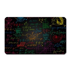 Mathematical-colorful-formulas-drawn-by-hand-black-chalkboard Magnet (rectangular)