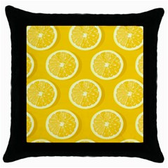 Lemon-fruits-slice-seamless-pattern Throw Pillow Case (black) by Salman4z