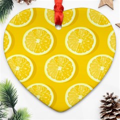 Lemon-fruits-slice-seamless-pattern Heart Ornament (two Sides) by Salman4z