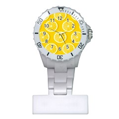 Lemon-fruits-slice-seamless-pattern Plastic Nurses Watch