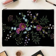 Embroidery-trend-floral-pattern-small-branches-herb-rose Cosmetic Bag (xxxl) by Salman4z