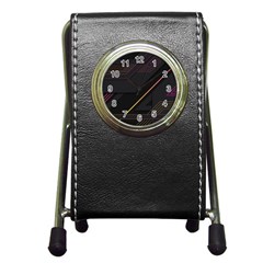 Gradient-geometric-shapes-dark-background Pen Holder Desk Clock