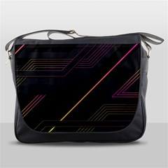 Gradient-geometric-shapes-dark-background Messenger Bag