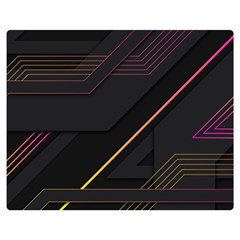 Gradient-geometric-shapes-dark-background Two Sides Premium Plush Fleece Blanket (medium)