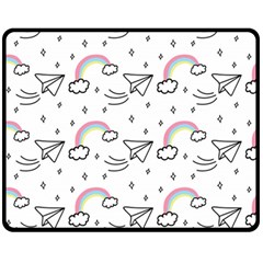 Cute-art-print-pattern Fleece Blanket (medium)