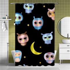 Cute-owl-doodles-with-moon-star-seamless-pattern Shower Curtain 48  X 72  (small)  by Salman4z