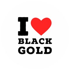 I Love Black Gold Wooden Puzzle Round by ilovewhateva