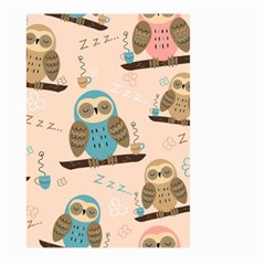 Seamless-pattern-owls-dream-cute-style-pajama-fabric Large Garden Flag (two Sides) by Salman4z