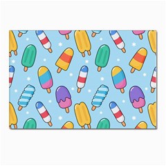 Cute-kawaii-ice-cream-seamless-pattern Postcards 5  X 7  (pkg Of 10) by Salman4z