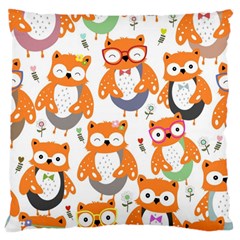 Cute-colorful-owl-cartoon-seamless-pattern Large Cushion Case (two Sides) by Salman4z