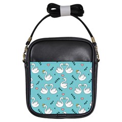 Elegant Swan Pattern Design Girls Sling Bag by pakminggu