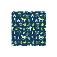 Cute Babies Toys Seamless Pattern Square Magnet by pakminggu