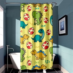 Seamless Pattern With Cute Dinosaurs Character Shower Curtain 36  X 72  (stall)  by pakminggu