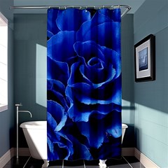 Blue Roses Flowers Plant Romance Blossom Bloom Nature Flora Petals Shower Curtain 36  X 72  (stall)  by pakminggu