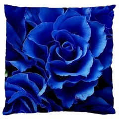 Blue Roses Flowers Plant Romance Blossom Bloom Nature Flora Petals Standard Premium Plush Fleece Cushion Case (two Sides)