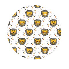 Lion Heads Pattern Design Doodle Mini Round Pill Box (pack Of 5) by pakminggu