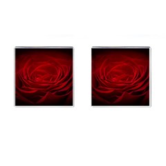 Rose Red Rose Red Flower Petals Waves Glow Cufflinks (square) by pakminggu