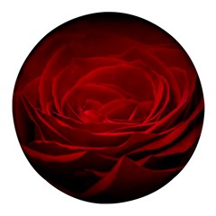 Rose Red Rose Red Flower Petals Waves Glow Round Glass Fridge Magnet (4 Pack) by pakminggu