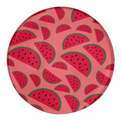 Watermelon Red Food Fruit Healthy Summer Fresh Round Glass Fridge Magnet (4 Pack) by pakminggu