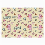 Pig Animal Love Romance Seamless Texture Pattern Large Glasses Cloth (2 Sides) Back