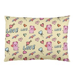 Pig Animal Love Romance Seamless Texture Pattern Pillow Case (two Sides) by pakminggu