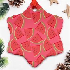 Watermelon Background Watermelon Wallpaper Ornament (snowflake) by pakminggu