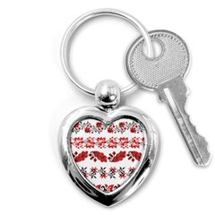 Ukraine Scheme Pattern Kit Ornament Plants Key Chain (heart)