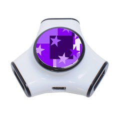 Purple Stars Pattern Shape 3-port Usb Hub by danenraven